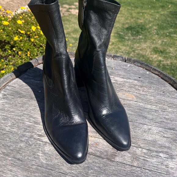 Zara Black Block Heeled Booties - Size 41 - 10 - Picture 4 of 12